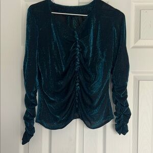 Elegant Teal Ruched Women's Top